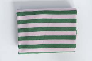 The Classic Stripey in Leaf & Baby Pink Baby Blanket