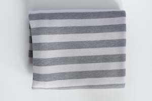 The Classic Stripey in Grey Marl + Silver Grey Baby Blanket