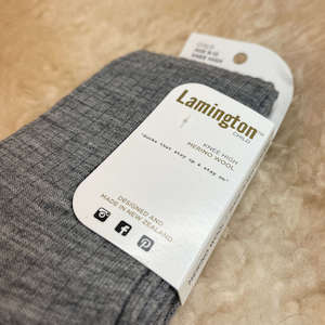 Merino Wool Crew Rib Socks - Grey