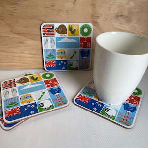 Kiwiana Coasters - Set of 4