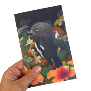 Miromiro & Puriri Moth Greeting Card