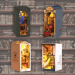 Hobby equipment and supply: Book Nook Shelf Insert 3D Wooden Puzzle