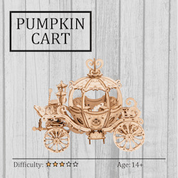 Hobby equipment and supply: Pumpkin Cart 3D Wooden Puzzle