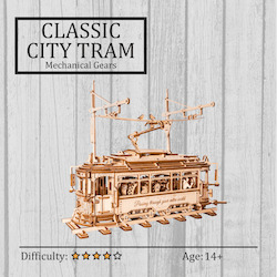 Classic City Tram 3D Wooden Puzzle