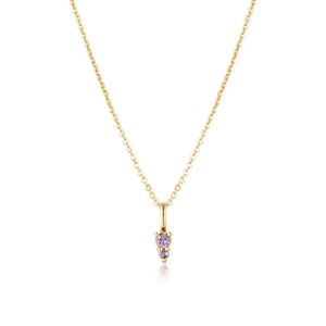 Linda Tahija Birthstone Binary Gemstone Necklace - Amethyst