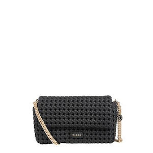 Saben Milla Shoulder Bag - Black Fine Braid