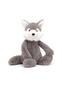 Jellycat Bashful Wolf Original (med) Grey & White 9x12x31cm