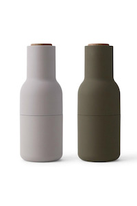 Menu Bottle Grinder - Green/Beige w Walnut Lid 2-Pack