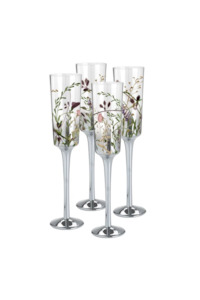 Nel Lusso Wildflower Champagne Flutes Set of 4