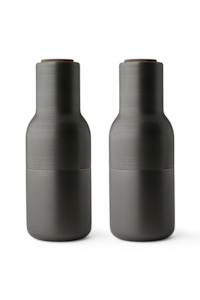 Menu Bottle Grinder - Bronzed Brass/Walnut Lid 2Pack