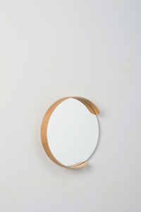 Citta Segment Mirror - Natural Oak S 35cmdiax5cmh