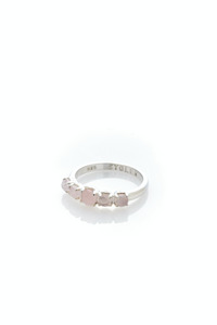 Stolen Girlfriend Halo Cluster Ring - Rose Quartz