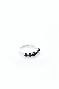 Stolen Girlfriend Halo Cluster Ring - Onyx