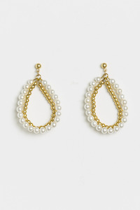 Stella + Gemma Boho Pearl Hoop Earrings