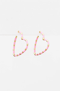 Stella + Gemma Heart Earrings Pink/Gold