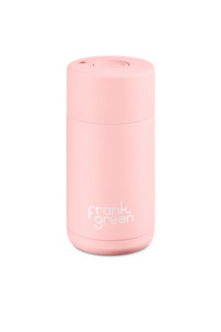 Travel Mugs: Frank Green 12oz Stainless Steel Ceramic Reusable Cup with Push Button Lid