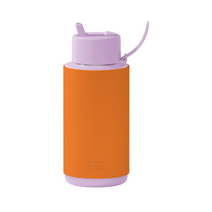 Drink Bottles: Frank Green 34oz SS Ceramic Reusable Bottle & Cactus Leather Sleeve