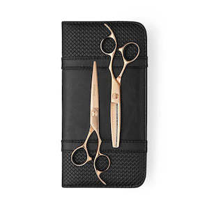 2024 Matsui Rose Gold Damascus Offset Scissor Thinner Combo