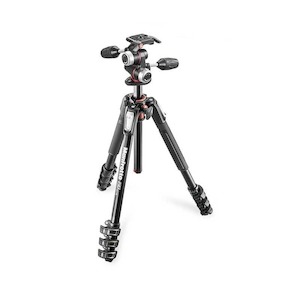 Sporting equipment: Manfrotto 190 Aluminium 4-Section 3-Way Pan Head Tripod