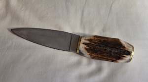 Antler Table Knife, plain steel