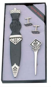 Gift Set, Thistle 3-Piece (Sgian Dubh, Kilt Pin, Cufflinks)