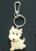 Wooden dog key rings