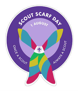 Badges: EVENT BADGE - SCOUT SCARF DAY - WHITE BORDER