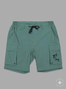 Charter fishing boat: Angler Tech Cargo Shorts - Harbour Teal