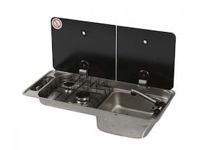 Plumbing: CAN 2 Burner hob with R/H sink FL1401 (exc. tap)