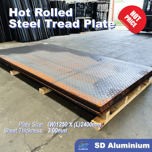 Products: 1250 x 2400 x 3mm Hot Rolled Steel Tread Plate