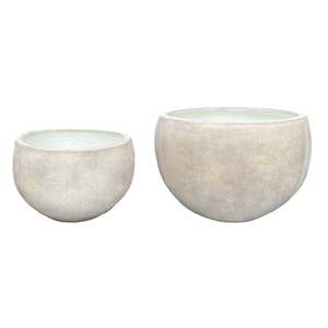 Paros Round Concrete Planter (Oyster)