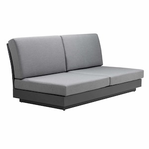 Crete Aluminium Outdoor 2-Seater Sofa (Charcoal)