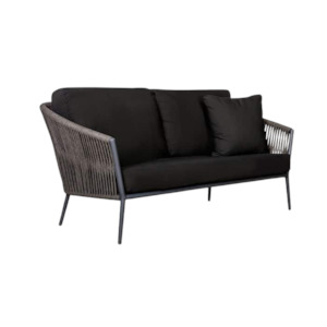 Washington Rope 2-Seater Sofa (Sunbrella Black Cushions)