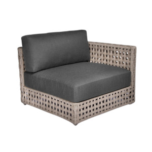 Outdoor Sectionals: Logan Outdoor Wicker Single Arm Sectional (Natural)