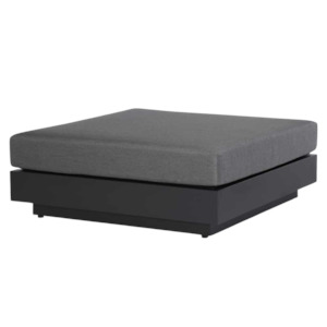 Crete Aluminium Outdoor Ottoman (Charcoal)