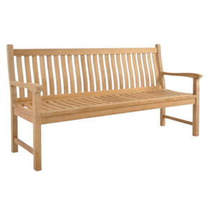 Wave Teak Outdoor Bench (3 Seat)