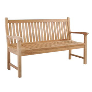 Wave Teak Outdoor Bench (2.5 Seat)