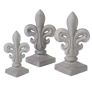 Blok Concrete Fleur De Lys - Grey