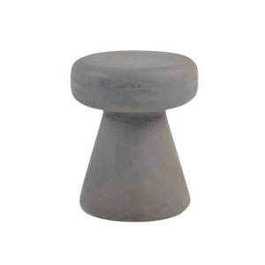 Outdoor Stools: Raw Round Concrete Side Table