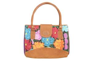 Leather Handbag Flowers