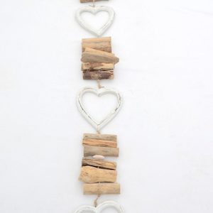 Hanging Triple Love heart Driftwood