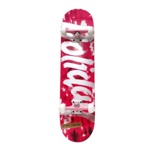 Holiday Complete Skateboard Tie Dye Pink & Silver 7.5 inch Popsicle