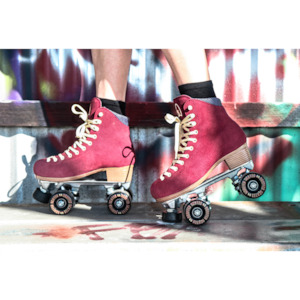 Complete Quad Skates From Chuffed Skates: Chuffed Wanderer: Burgundy