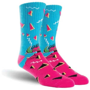 Toy Machine Socks 80s Monster Aqua & Pink