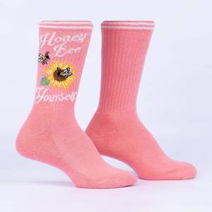 Sock It To Me- Athletic Ribbed Crew Socks Honey Bee Yourself