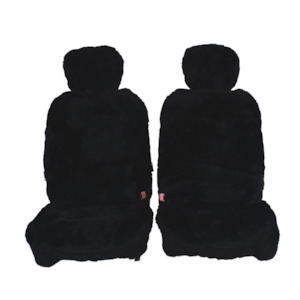 Sheepskin Seat Covers: Lambswool Sheepskin Seat Covers - Universal Size (27mm) - Black