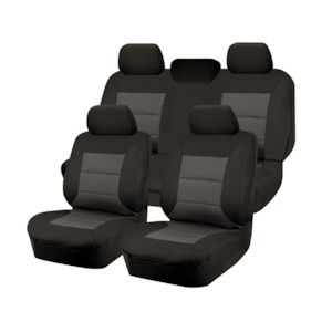 Premium Jacquard  Seat Covers - For Volkswagen Amarok 2H Series (02/2011 - 05/2023) charcoal