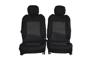 Universal Pvc Leather: Universal El Toro Series Ii Front Seat Covers Size 30/35 | Black/Grey