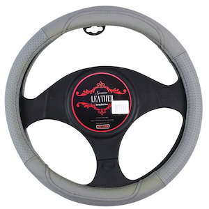 Universal Pvc Leather: Oklahoma Steering Wheel Cover - Grey [Leather]