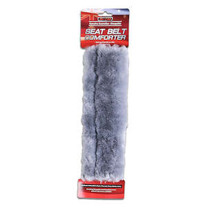 Single Sheepskin Seat Belt Pad 26cm - Silver